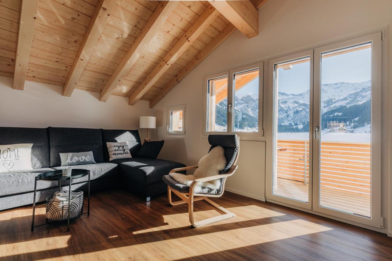 Chuenislodge2- Zwei Balkone, Gemuetlicher Kamin, Top Aussicht Adelboden Kültér fotó
