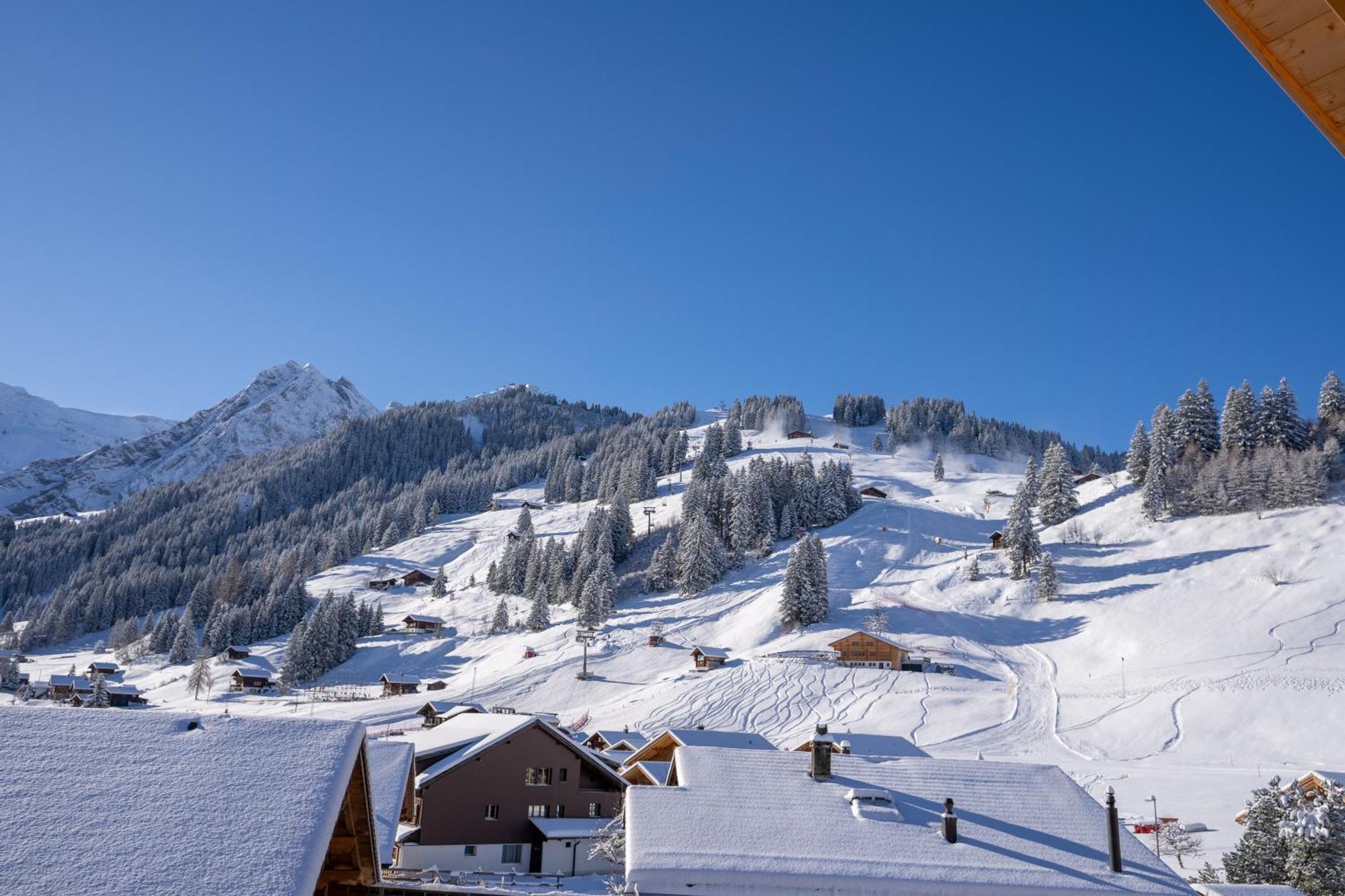 Chuenislodge2- Zwei Balkone, Gemuetlicher Kamin, Top Aussicht Adelboden Kültér fotó
